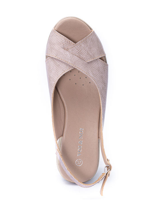 Damenplattformen Beige