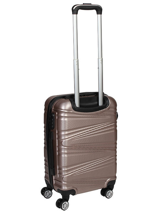 Keskor Cabin Hard Pink Gold Suitcase With 4 Wheels Height 56cm