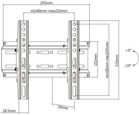 ATC ATC-2522 03.009.0027 Wall TV Mount up to 42" and 35kg Silver