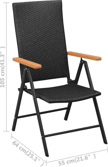 Garten- und Outdoor-Möbelsets für kleinen Raum 3 Stück Schwarz