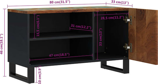 vidaXL TV-Ständer Mehrfarbig M80xT33xH46cm