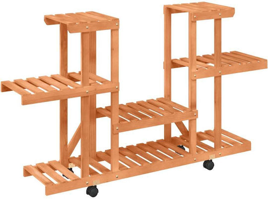 vidaXL Ραφιέρα Γλάστρας Ξύλινη Καφέ 110x25x78εκ.