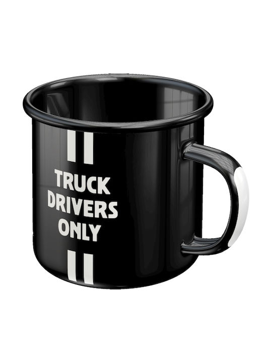 Nostalgic Art Daimler Truck - Drivers Only Cană Emailat Neagră