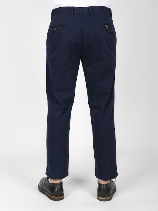 Monte Napoleone Men's Trousers Chino in Loose Fit Navy Blue