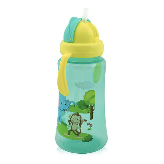 Lorelli Baby Cup with Handles and Straw made of Plastic Multicolour 330ml for 12m+m+