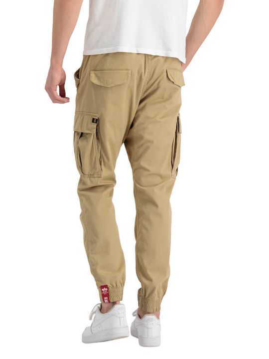 Alpha Industries Men's Trousers Cargo in Straight Line Beige