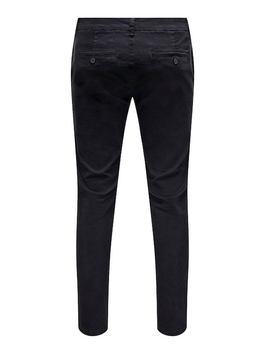 Herrenhose Chino Schlank Passform Marineblau