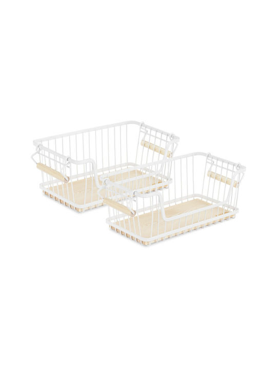 Navaris Aufbewahrungskorb Bamboo Weiß 16.5x31x14cm 2Stück Navaris Aufbewahrungskorb Bamboo Weiß 16.5x31x14cm 2Stück