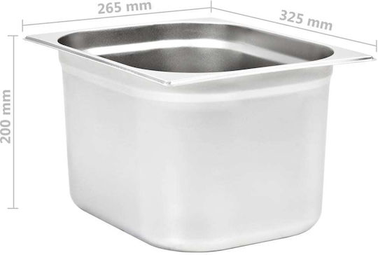vidaXL Σκεύος Gastronorm Ανοξείδωτο GN1/2 με Βάθος 20mm