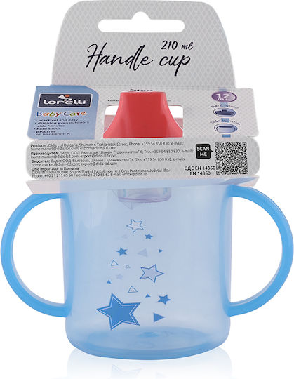 Lorelli Educational Sippy Cup Plastic with Handles Blue for 12m+m+ 210ml