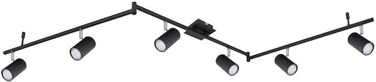 Globo Lighting Πλαφονιέρα Οροφής 180εκ. Μαύρη με Ντουί GU10