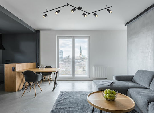 Globo Lighting Πλαφονιέρα Οροφής 180εκ. Μαύρη με Ντουί GU10