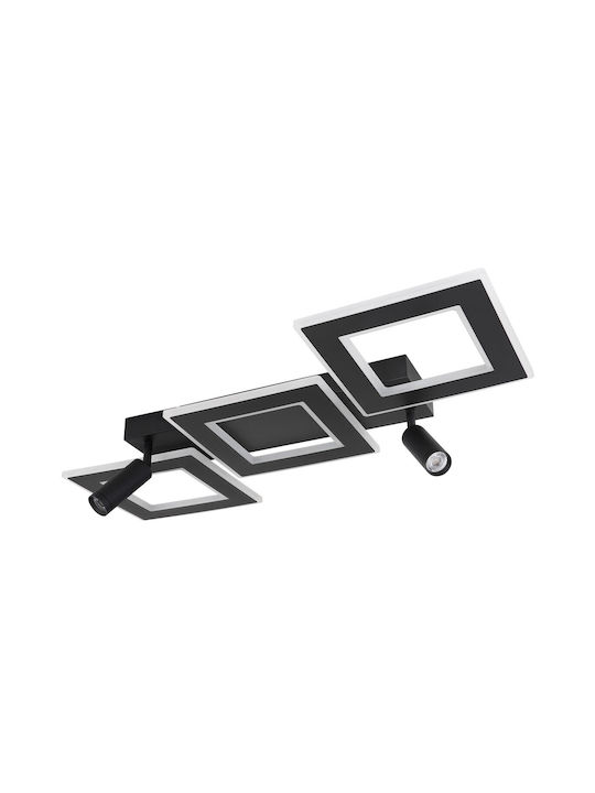 Globo Lighting Deckenleuchte 82cm Schwarz mit Fassung GU10