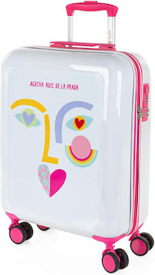 Agatha Ruiz De La Prada Kinder Kabinenreisekoffer Hartschalen Fuchsie mit 4 Räder Höhe 55cm