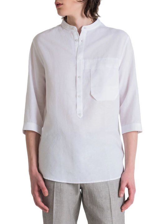 Antony Morato Men's Shirt Long Sleeve Linen White