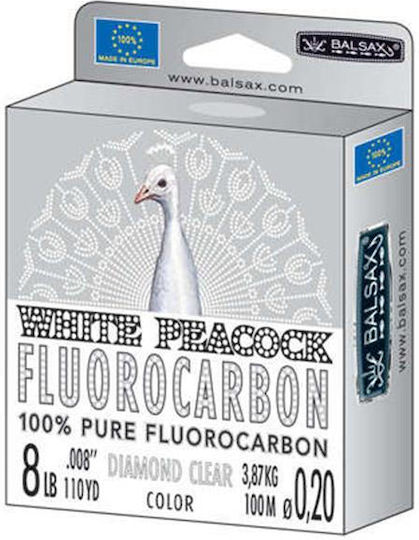 Balsax White Peacock Πετονιά Ψαρέματος Fluorocarbon Λευκή 100m / 0.18mm