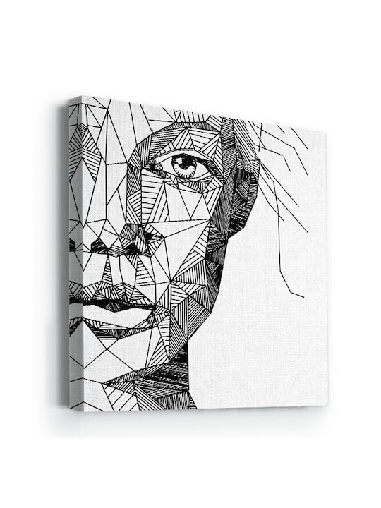 Walls Geometric Woman Face Painting on Canvas 90x90cm
