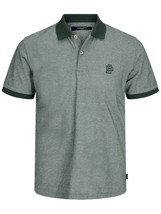 Jack & Jones Ανδρικό T-shirt Κοντομάνικο Polo Πράσινο