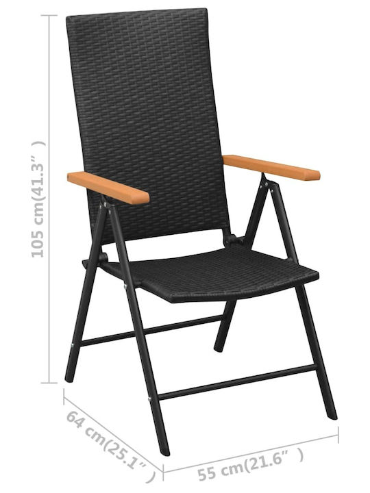 Dining Room Set for Small Outdoor Spaces 3 Pieces Black