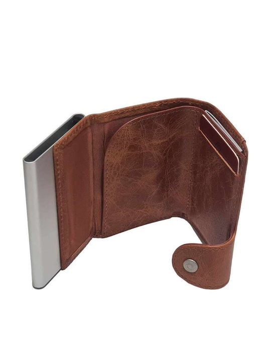Leather Men's Wallet Cards with RFID Tabac Brown