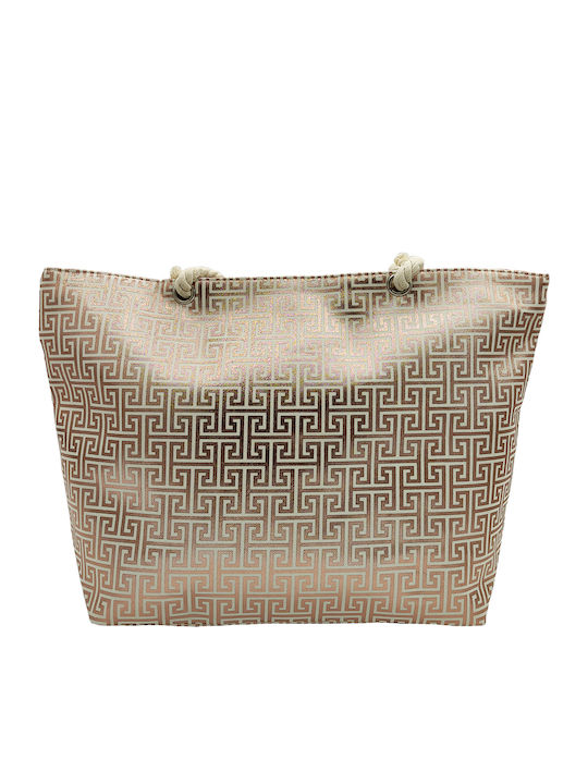 Gift-Me Geantă De Plajă Din Material Textil Auriu