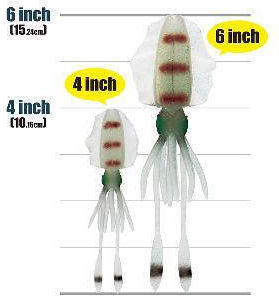 Viceo Squid 6 Squid Jigs Fluorescent 15cm Blue