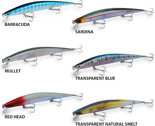 DTD Barracuda Naluc artificial Pește de pescuit cu undița 17.5buc/26gr Transparent