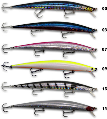 Soul Lures Gun Minnow Künstlicher Köder Schleppfischen 17.5Stück/34gr Hellblau