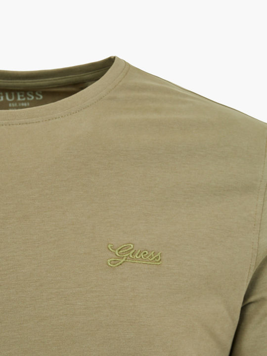 Guess Herren T-Shirt Kurzarm Khaki