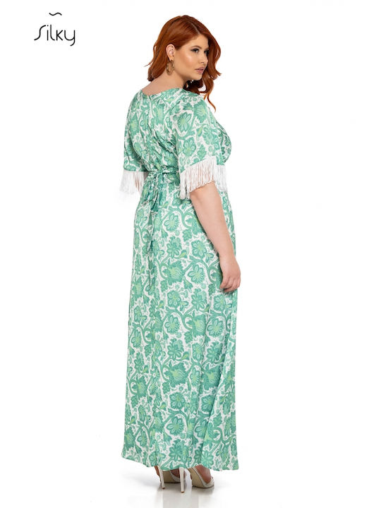 Silky Collection Summer Maxi Dress Green