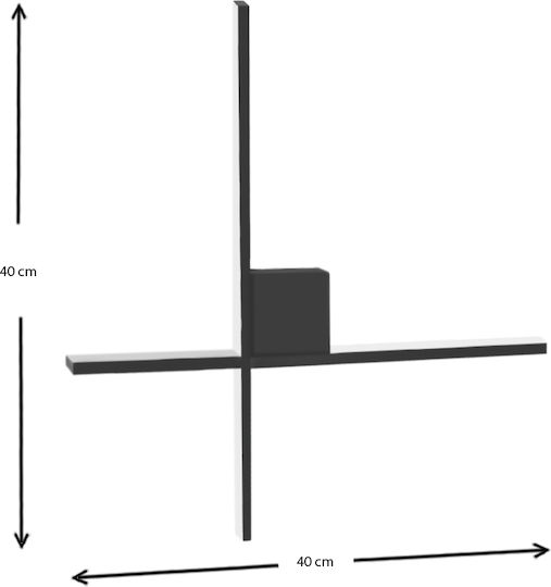 Megapap Cubo Lamp Wall LED Black 40x5cm Megapap Cubo Lamp Wall LED Black 40x5cm
