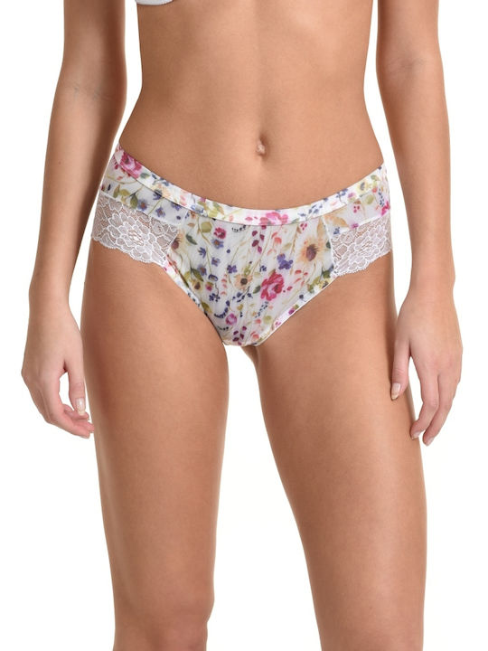 Femeie Boxer cu Dantelă Alb