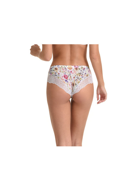 Miss Rosy Women's Boxer with Lace White