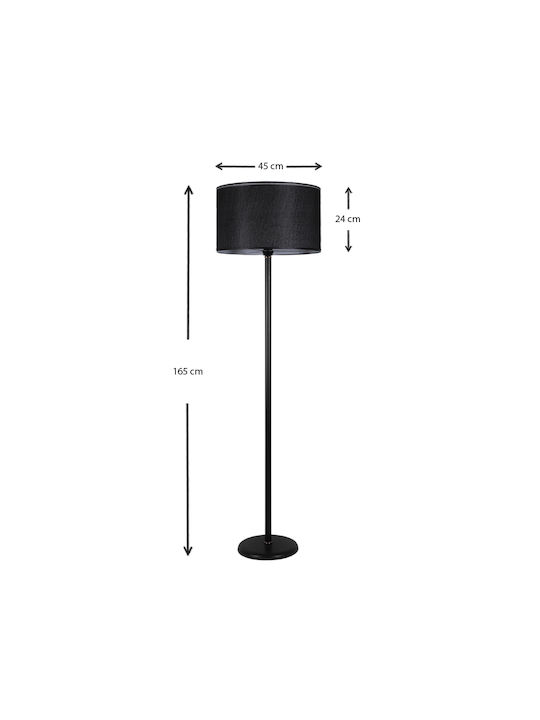 Megapap Treviso Floor Lamp H165xW45cm. Black