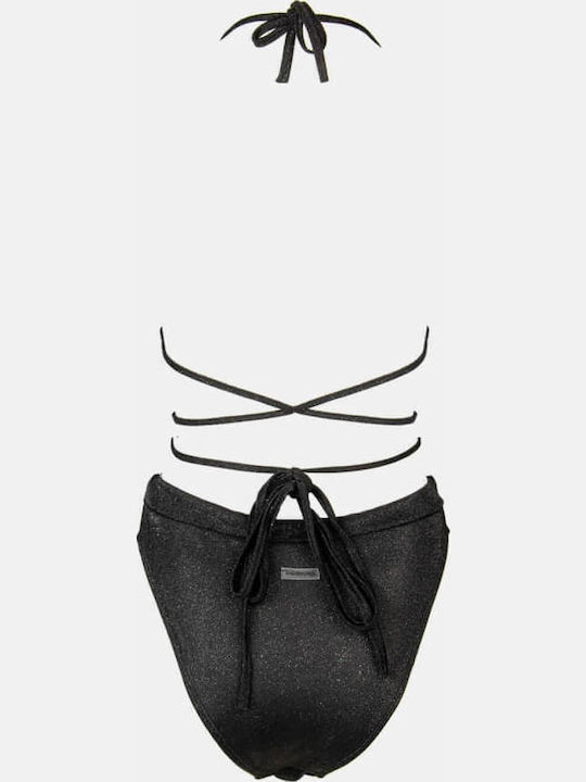 Bikini Set Triangle Top & Slip Bottom Gigi with Adjustable Straps Black