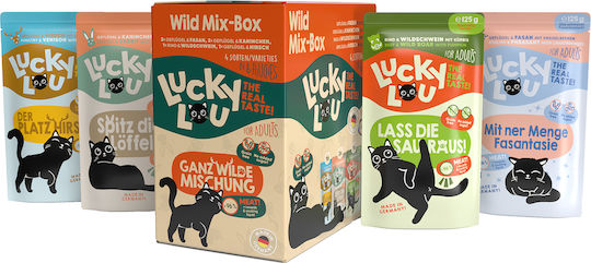 Lucky Lou LifeStage Adult Wild Mix Box Hrană Umedă pentru Pisici Adulte în Pliculeț fără Cereale 6x125gr