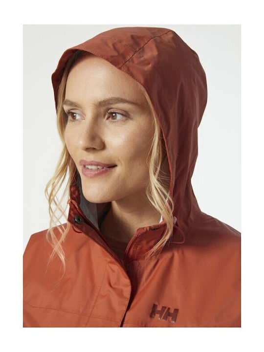 Loke Women's for Hiking Short Lifestyle Jacket Waterproof for Spring or Autumn Orange