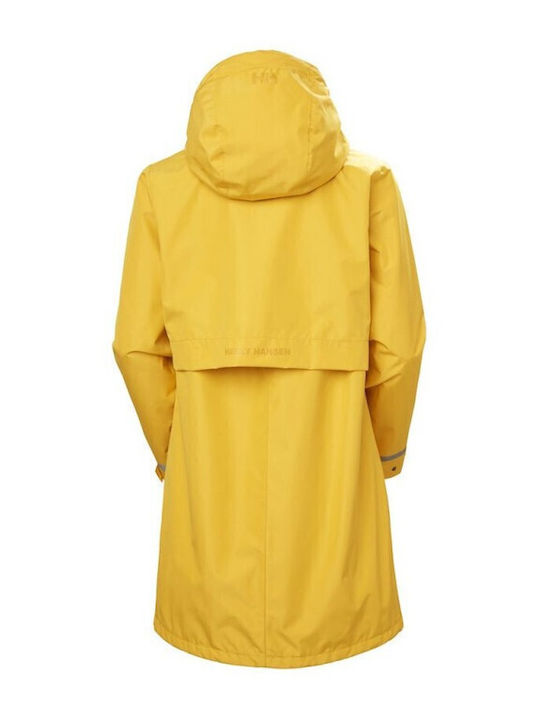 Lisburn Women's for Hiking Long Parka Jacket Waterproof for Spring or Autumn with Hood Yellow