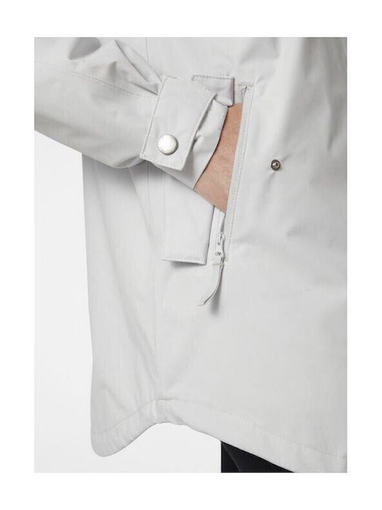 Valentina Women's for Hiking Long Parka Jacket Waterproof for Spring or Autumn with Hood Gray