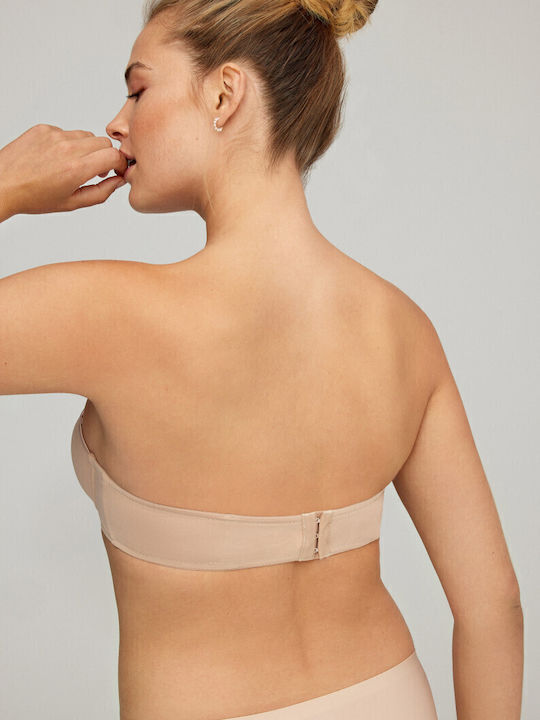 Μπεζ Strapless Σουτιέν