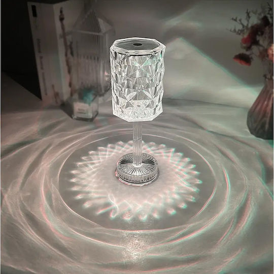 Keskor Plastic Lampă de masă LED cu Abajur Transparent și Bază