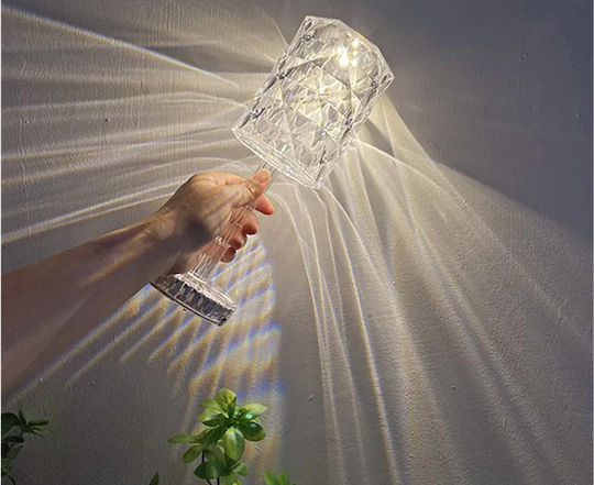 Keskor Plastic Lampă de masă LED cu Abajur Transparent și Bază
