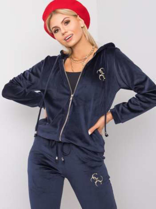 Relevance Damen-Sweatpants-Set Blau Samt