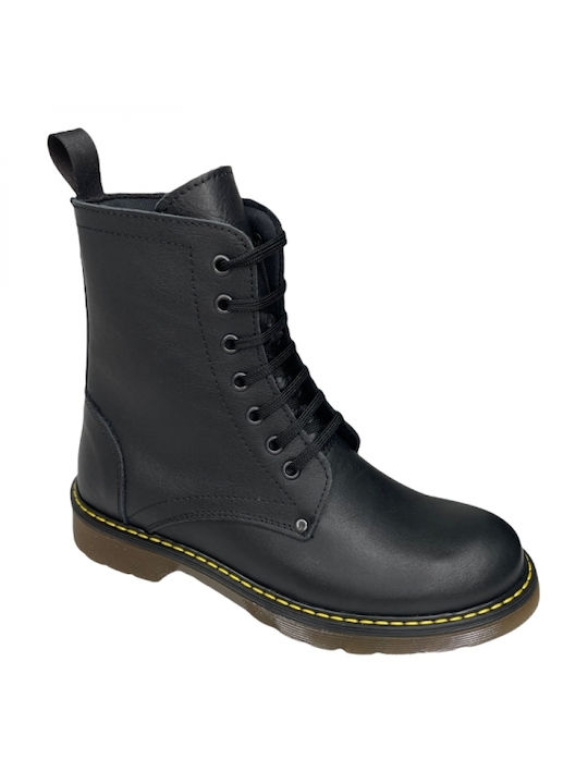 Smart Steps Women's Leather Combat Boots Black