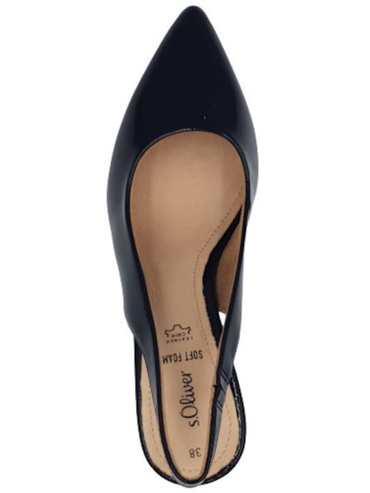 Anatomic Patent Leather Pointed Toe Black Heels