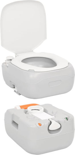 vidaXL Chemical Toilet Portable Gray and White 22 made of HDPE 12lt