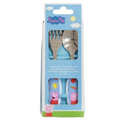 Stor Baby Set with Fork made of Metal Light Blue 2pcs