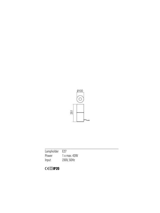 Redo Group Tisch Dekorative Lampe mit Fassung für Lampe E27 Schwarz