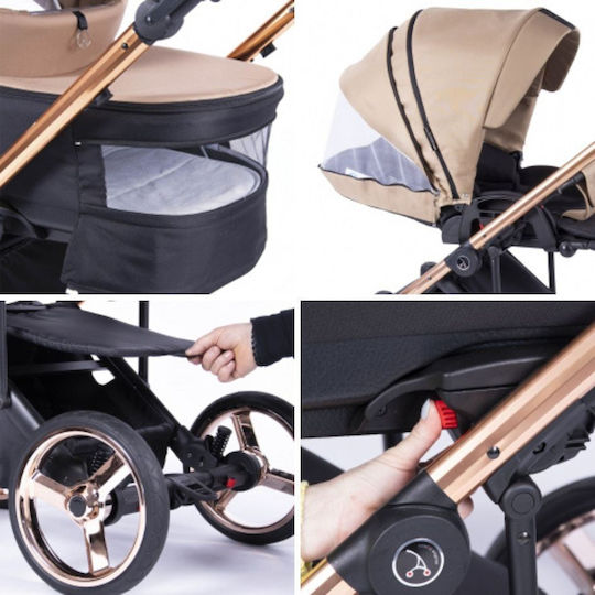 Coletto Fado Eco Бебешка количка 3 в 1 Светло сиво 13кг