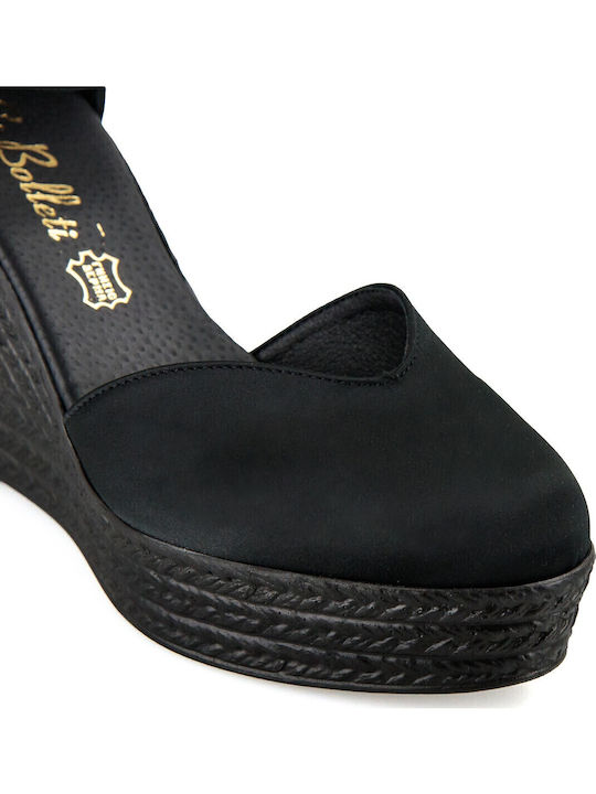 Women's Fabric Platform Espadrilles Black
